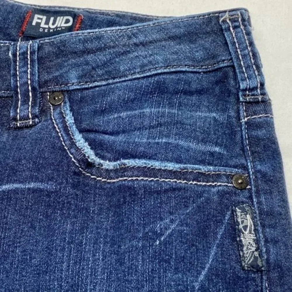 Silver Jeans Women’s W33/L31 Dark Blue Suki High Baby Boot Western Fluid‎ Denim